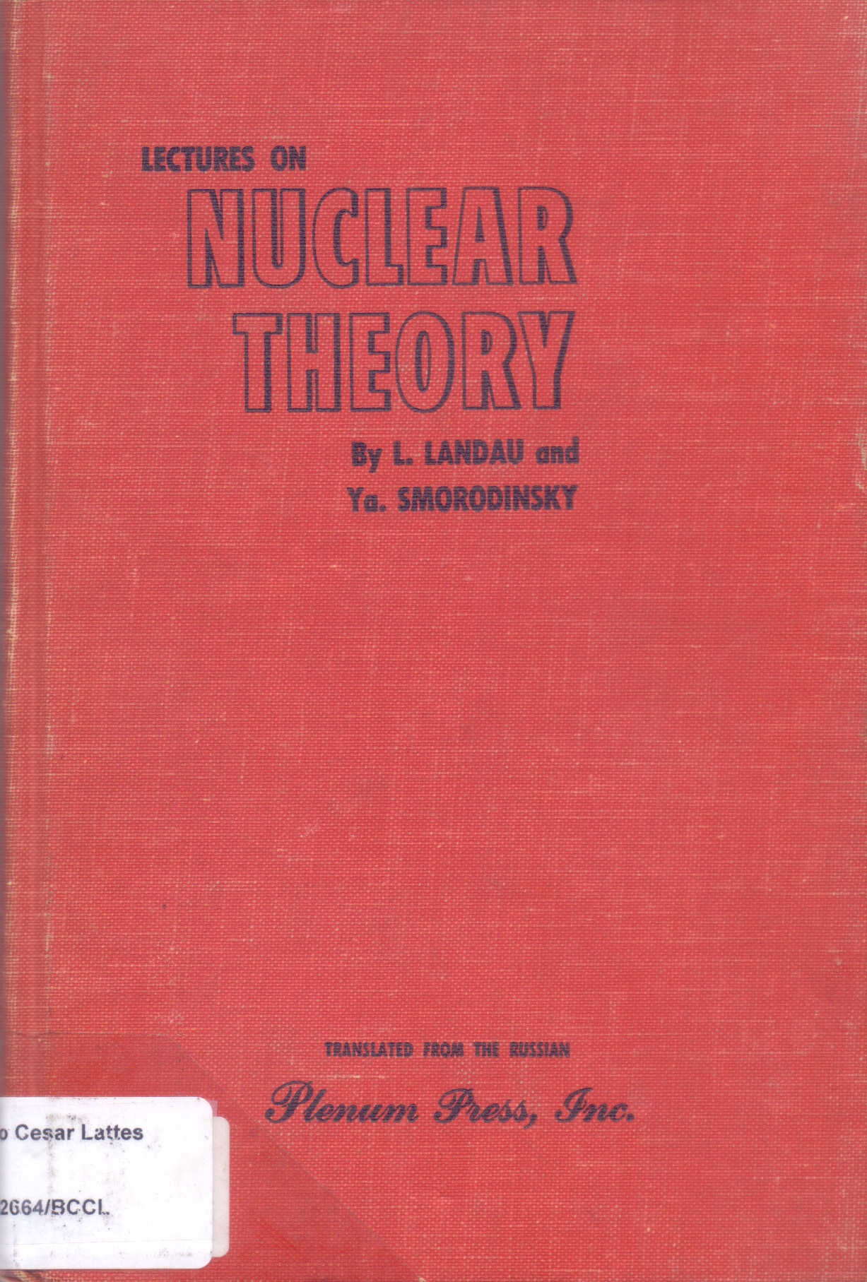 Capa:Lectures on nuclear theory