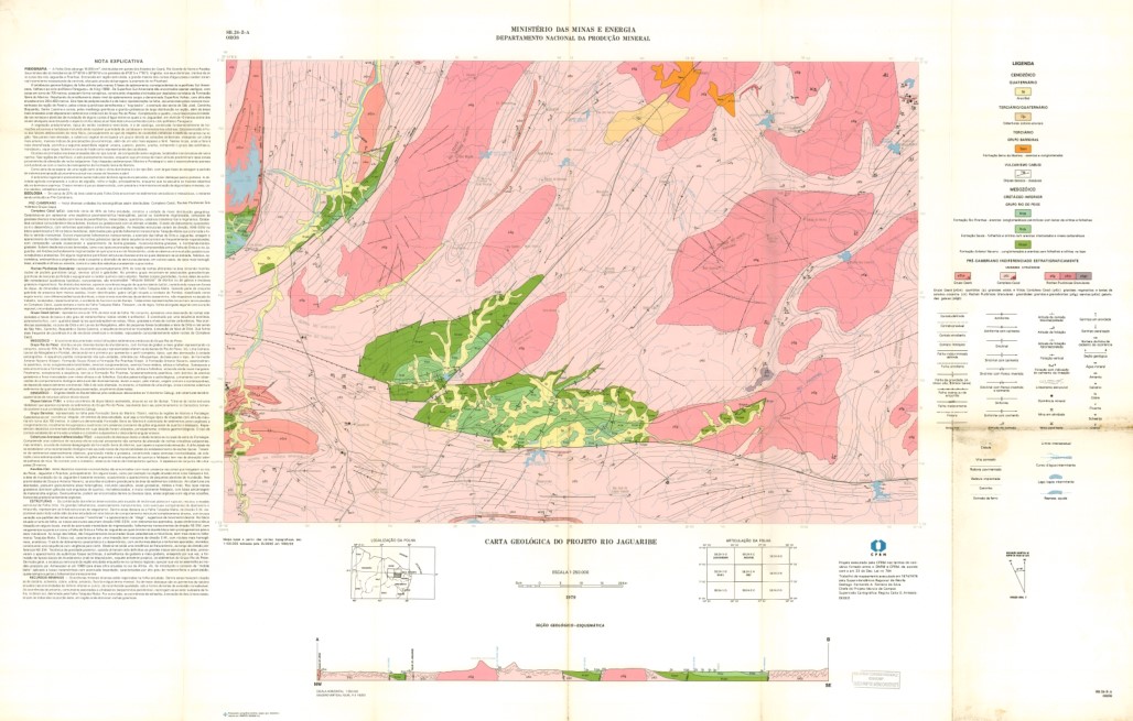 Capa:Orós : SB.24-Z-A : Carta geológica do Projeto Rio Jaguaribe