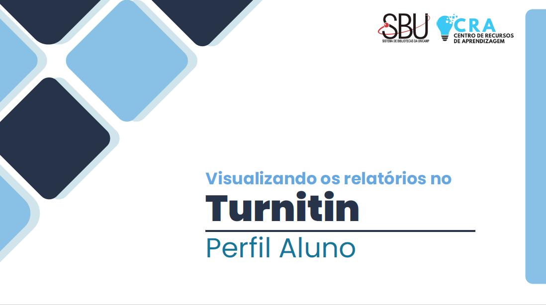 Capa:Manual Turnitin - Perfil Aluno - Visualizando os relatórios