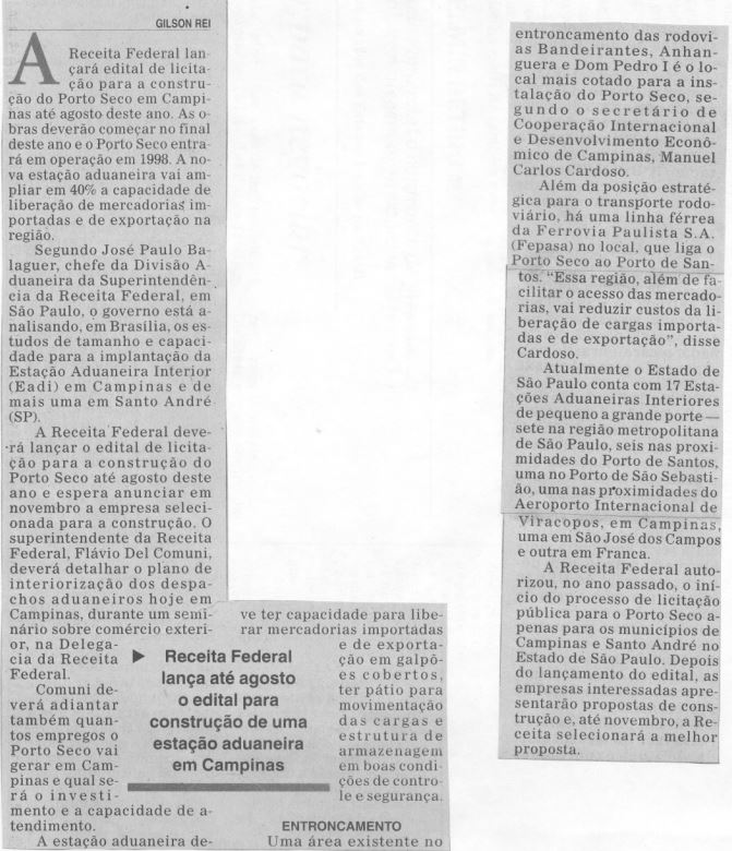 Capa:Obras do Porto Seco começam neste ano