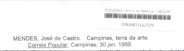 Capa:Campinas, terra da arte