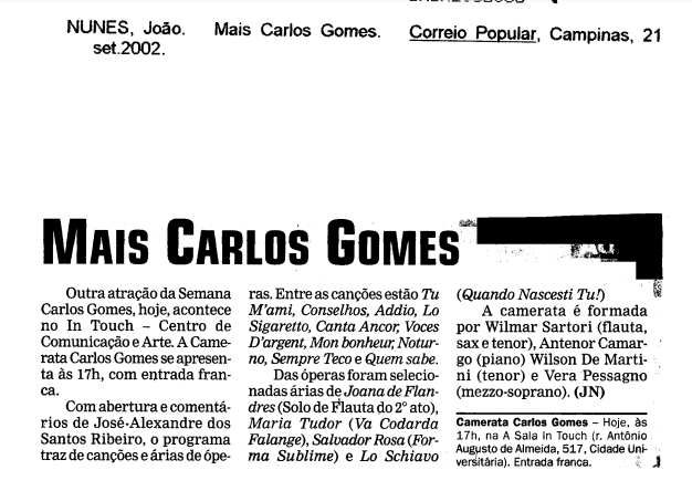 Capa:Mais Carlos Gomes